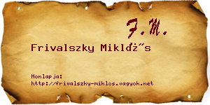 Frivalszky Miklós névjegykártya