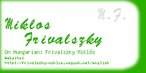 miklos frivalszky business card