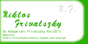 miklos frivalszky business card